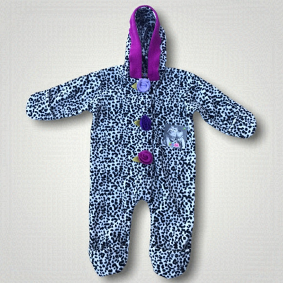 Other - Al & Ray Leopard Fleece Hooded One Piece Size 12 Months